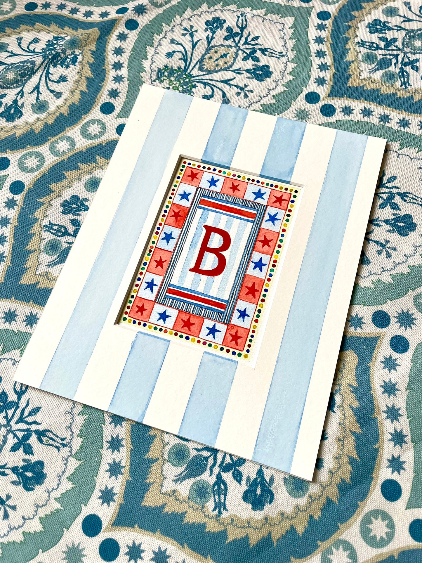 Circus B Print paired with Hand Painted Mount
