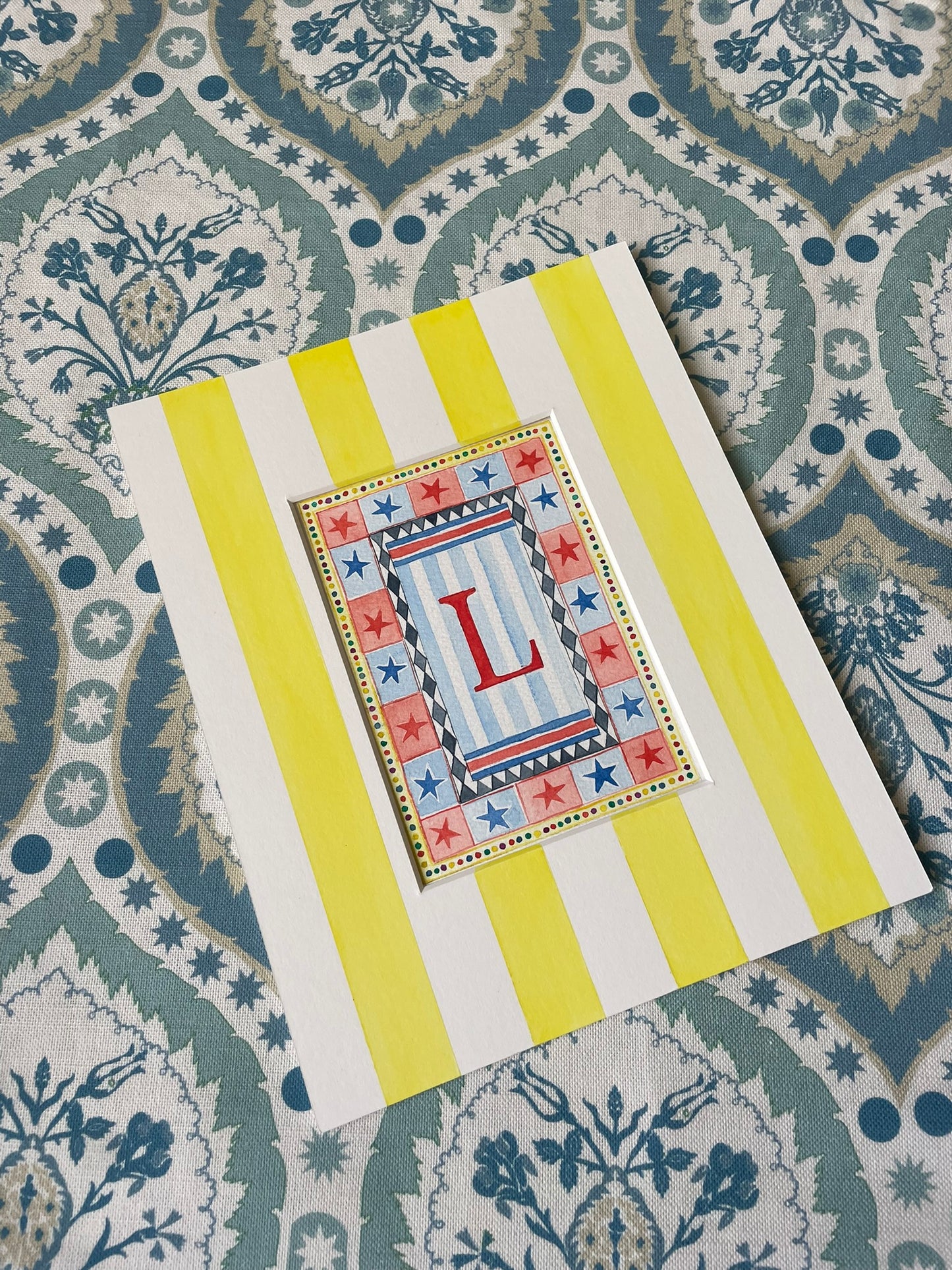Circus L Print paired with Hand Painted Mount