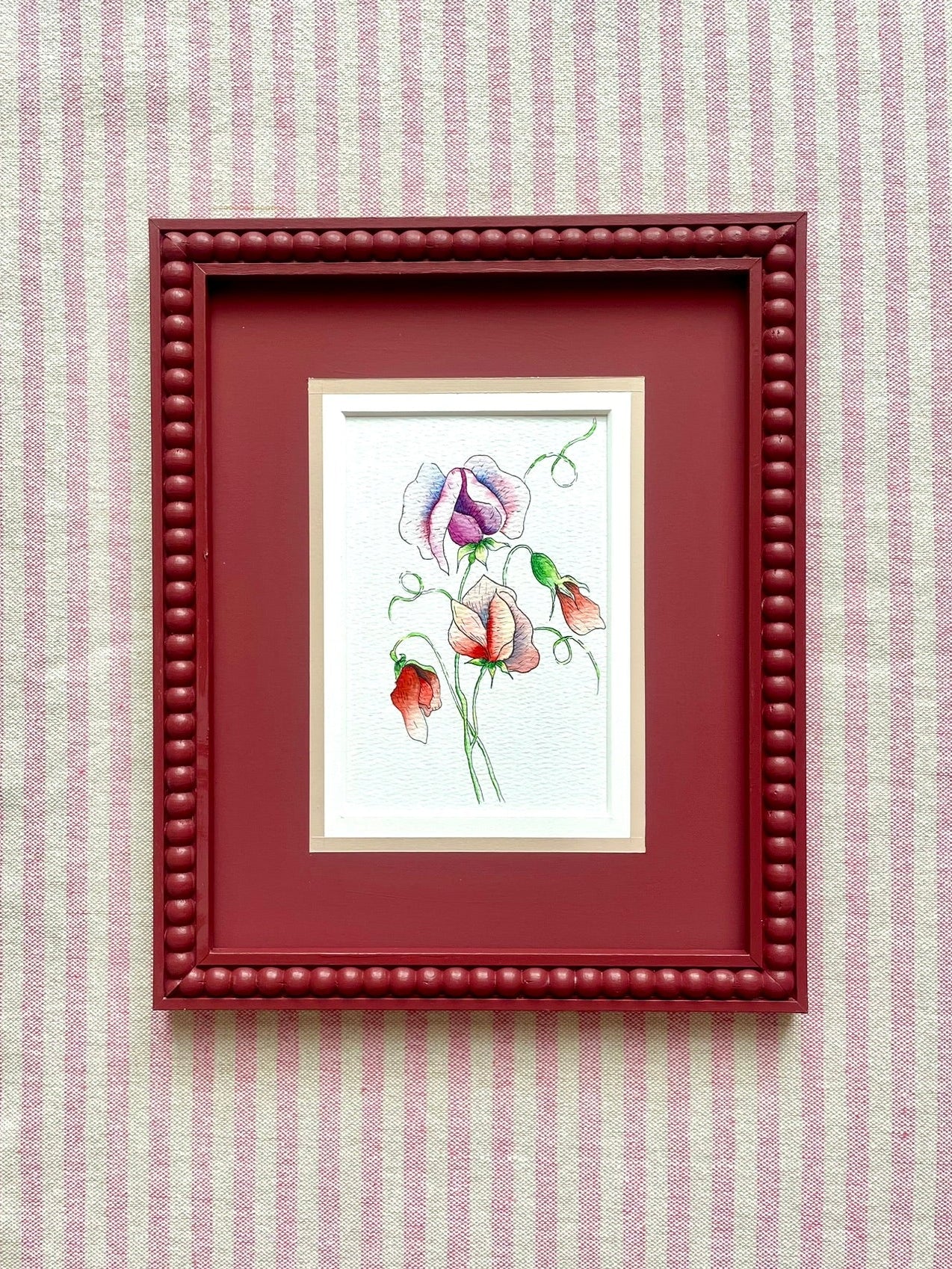Ada - 10x8 Sweet Pea Watercolour and Ink