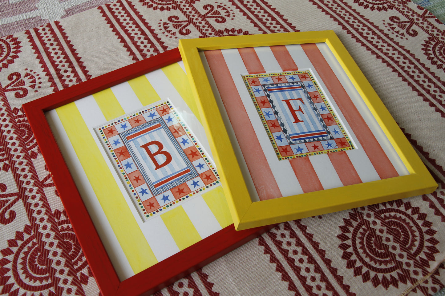 Circus F Print paired with Hand Painted Mount