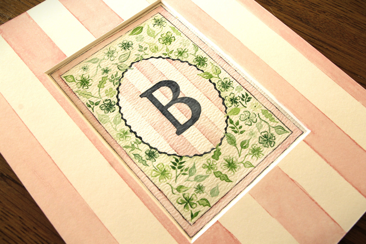 Floral B Print paired with Hand Painted Mount