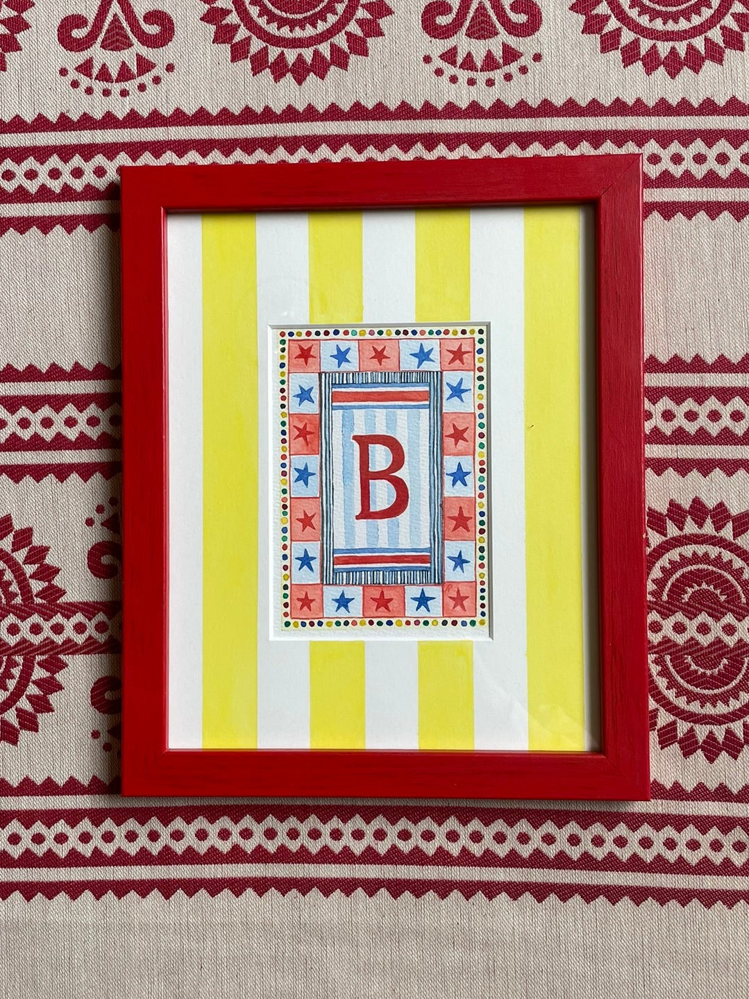 Circus B Print paired with Hand Painted Mount