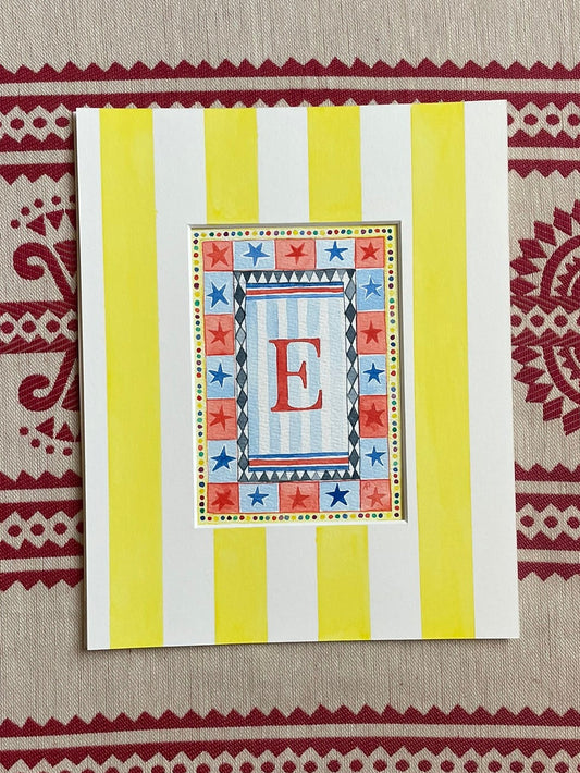 Circus E Print paired with Hand Painted Mount
