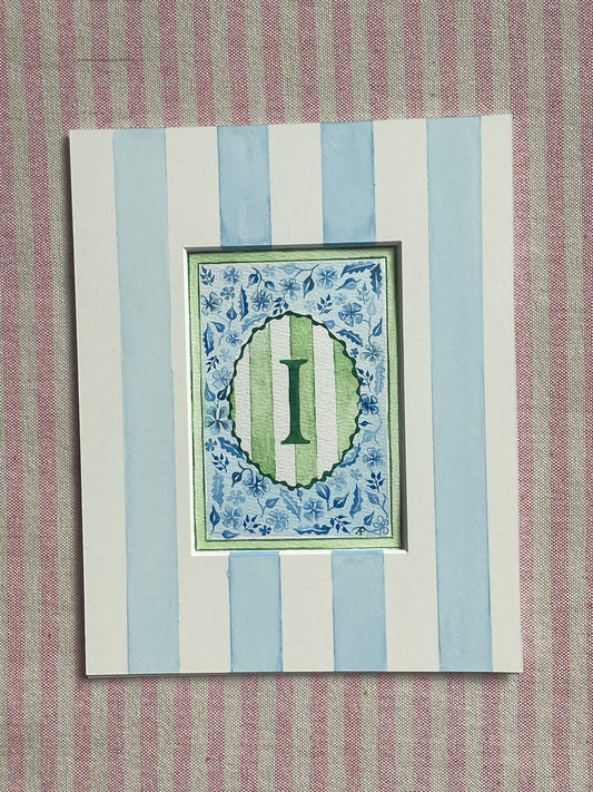 Floral I Print paired with Hand Painted Mount