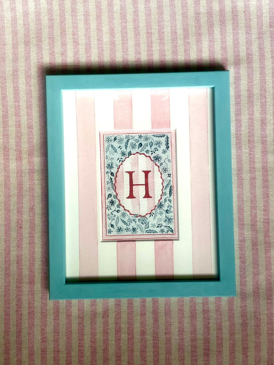 Original Watercolour - Floral H Mounted and Framed