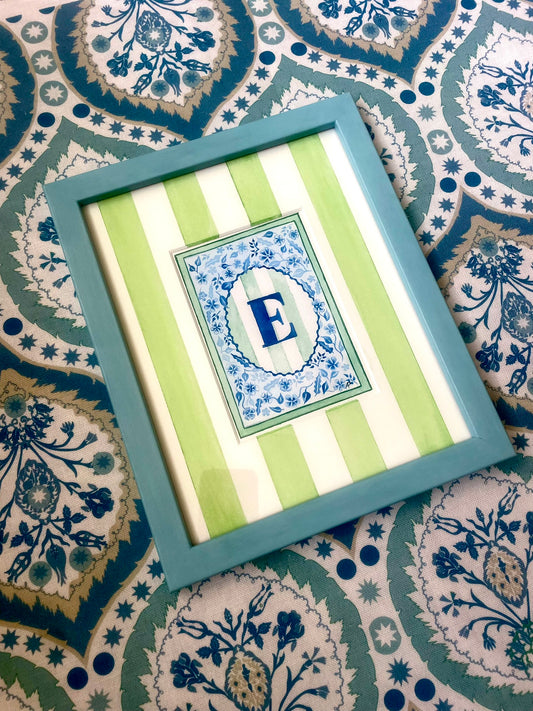 Floral E Print paired with Hand Painted Mount