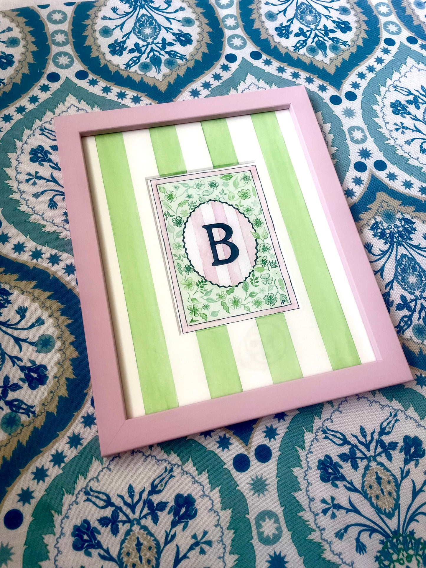 Floral B Print paired with Hand Painted Mount