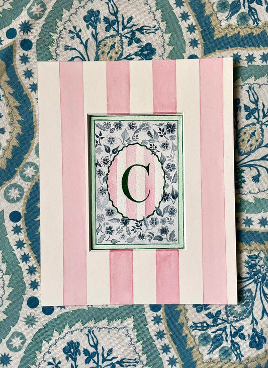 Floral C Print paired with Hand Painted Mount