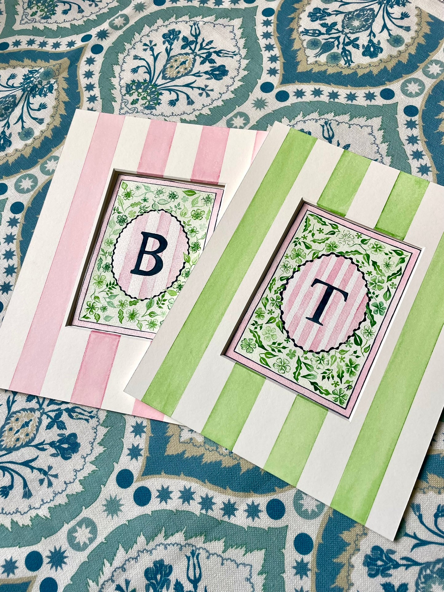 Floral B Print paired with Hand Painted Mount