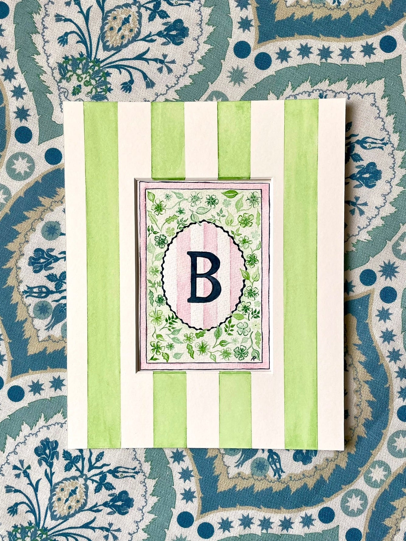 Floral B Print paired with Hand Painted Mount
