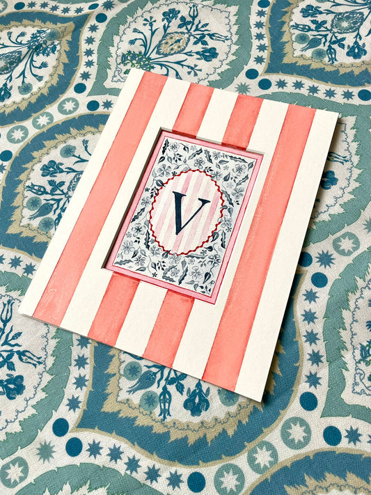 Floral V Print paired with Hand Painted Mount