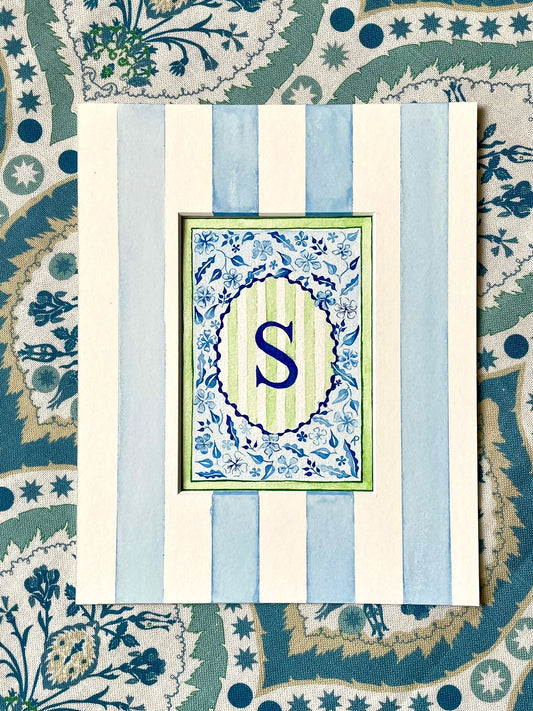 Floral S Print paired with Hand Painted Mount