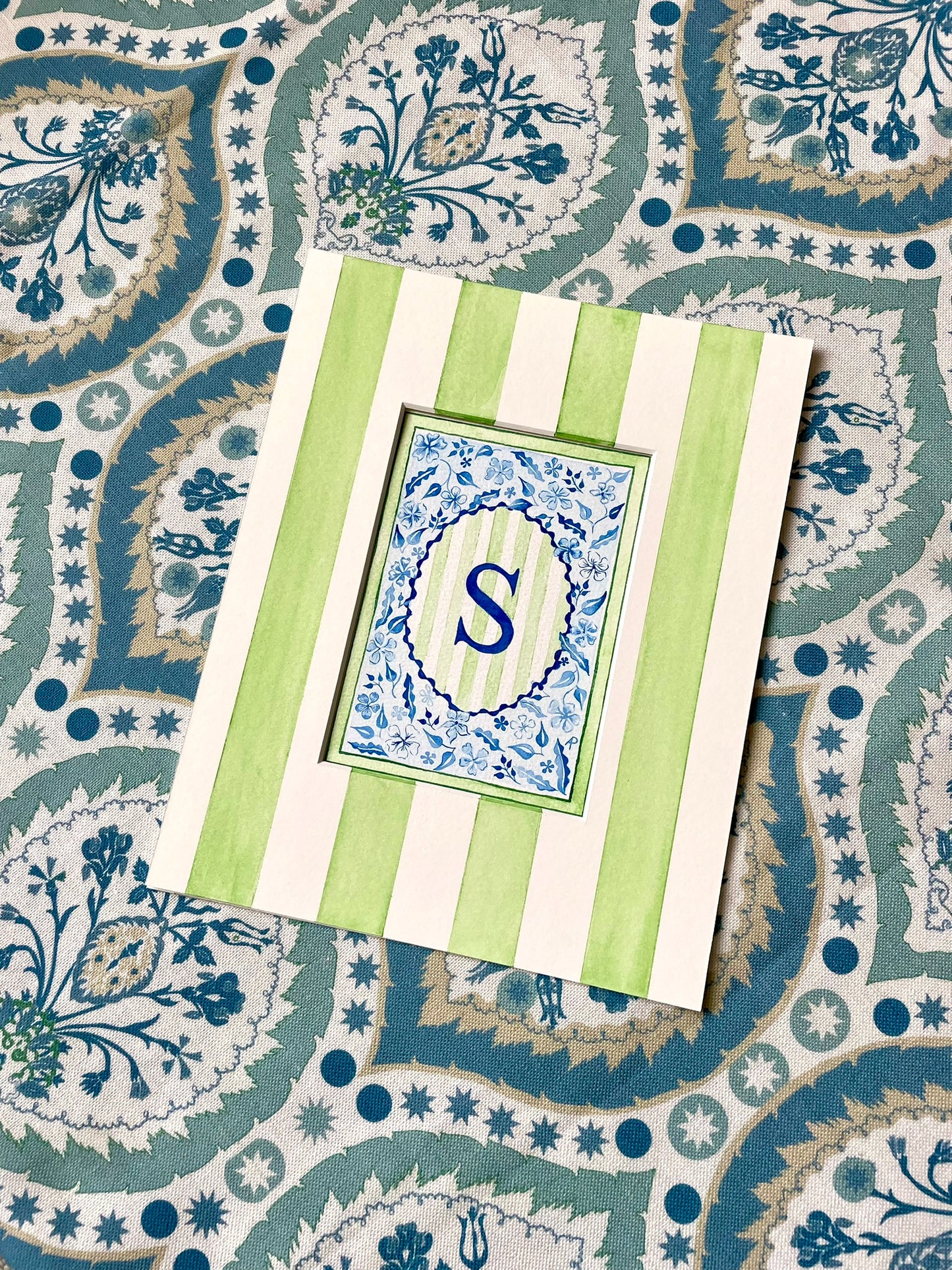 Floral S Print paired with Hand Painted Mount