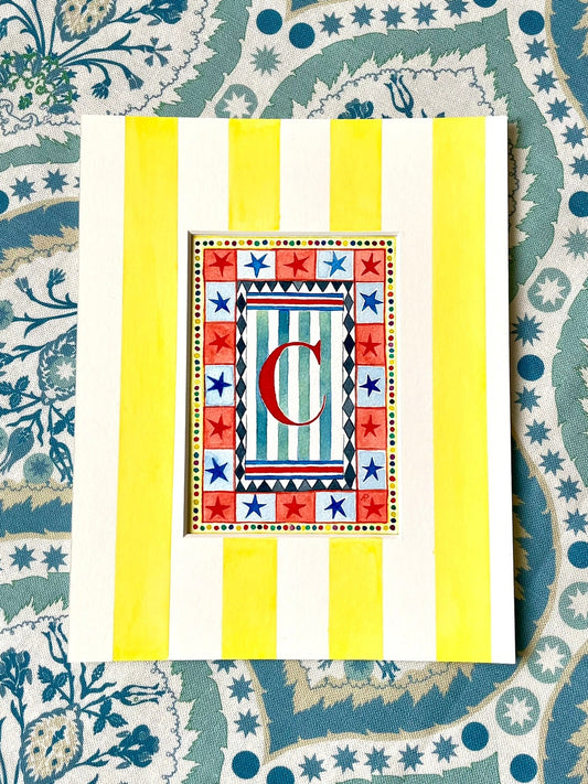 Circus C Print paired with Hand Painted Mount