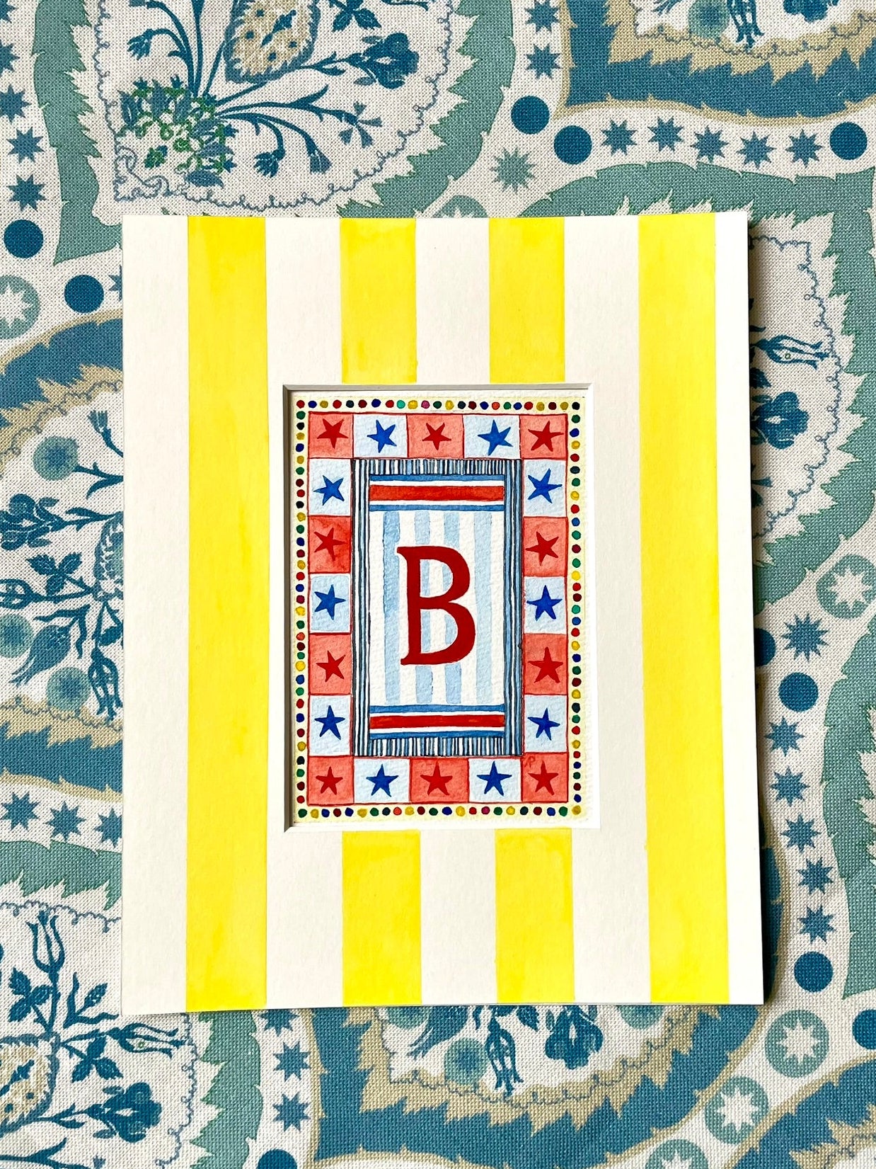 Circus B Print paired with Hand Painted Mount