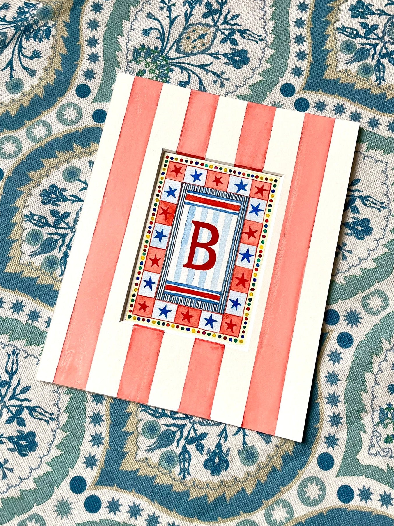 Circus B Print paired with Hand Painted Mount