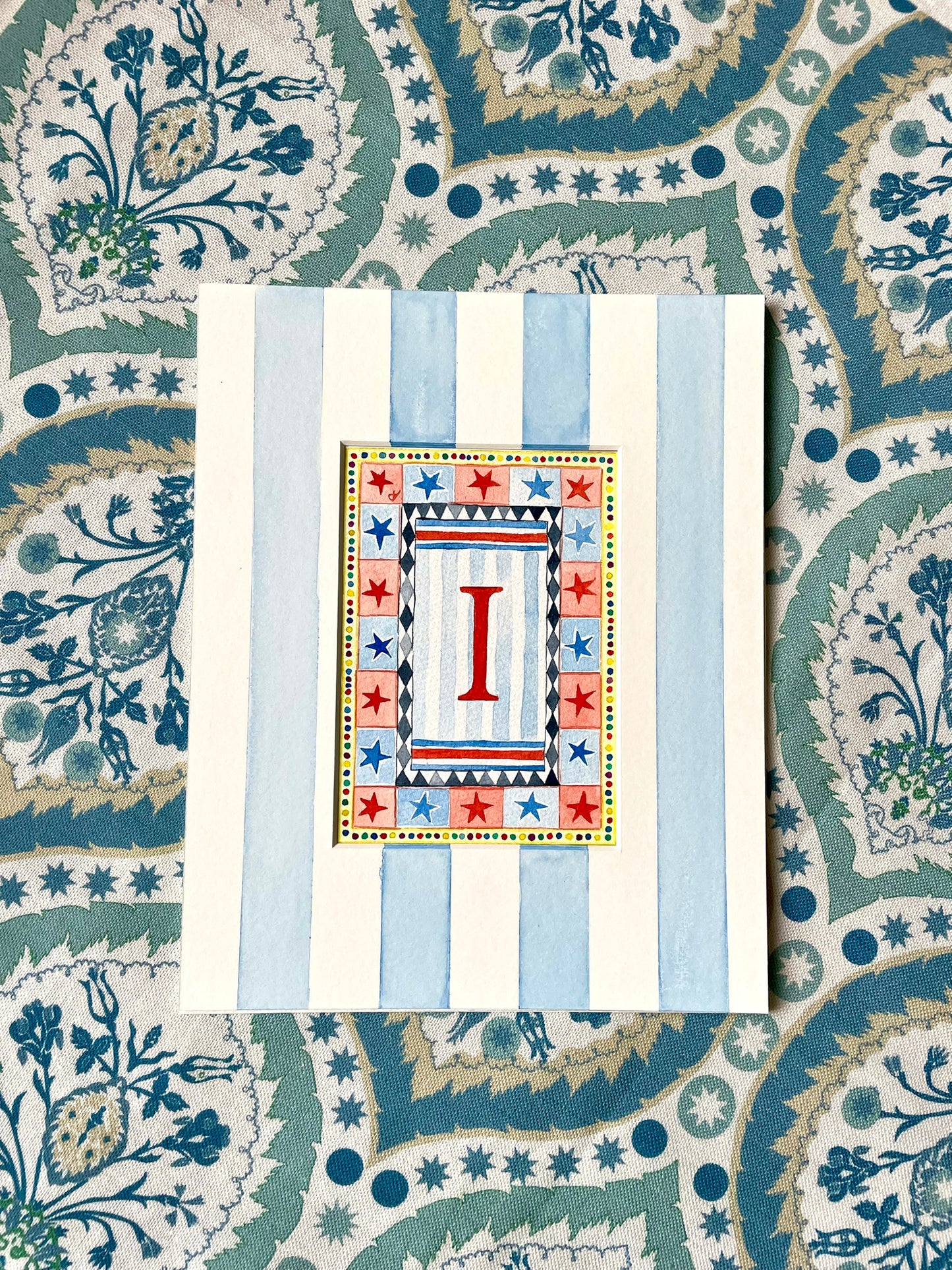 Circus I Print paired with Hand Painted Mount