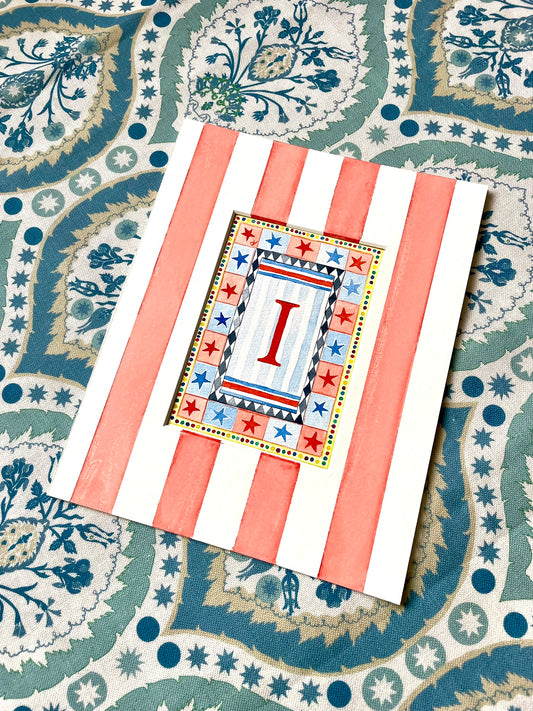 Circus I Print paired with Hand Painted Mount