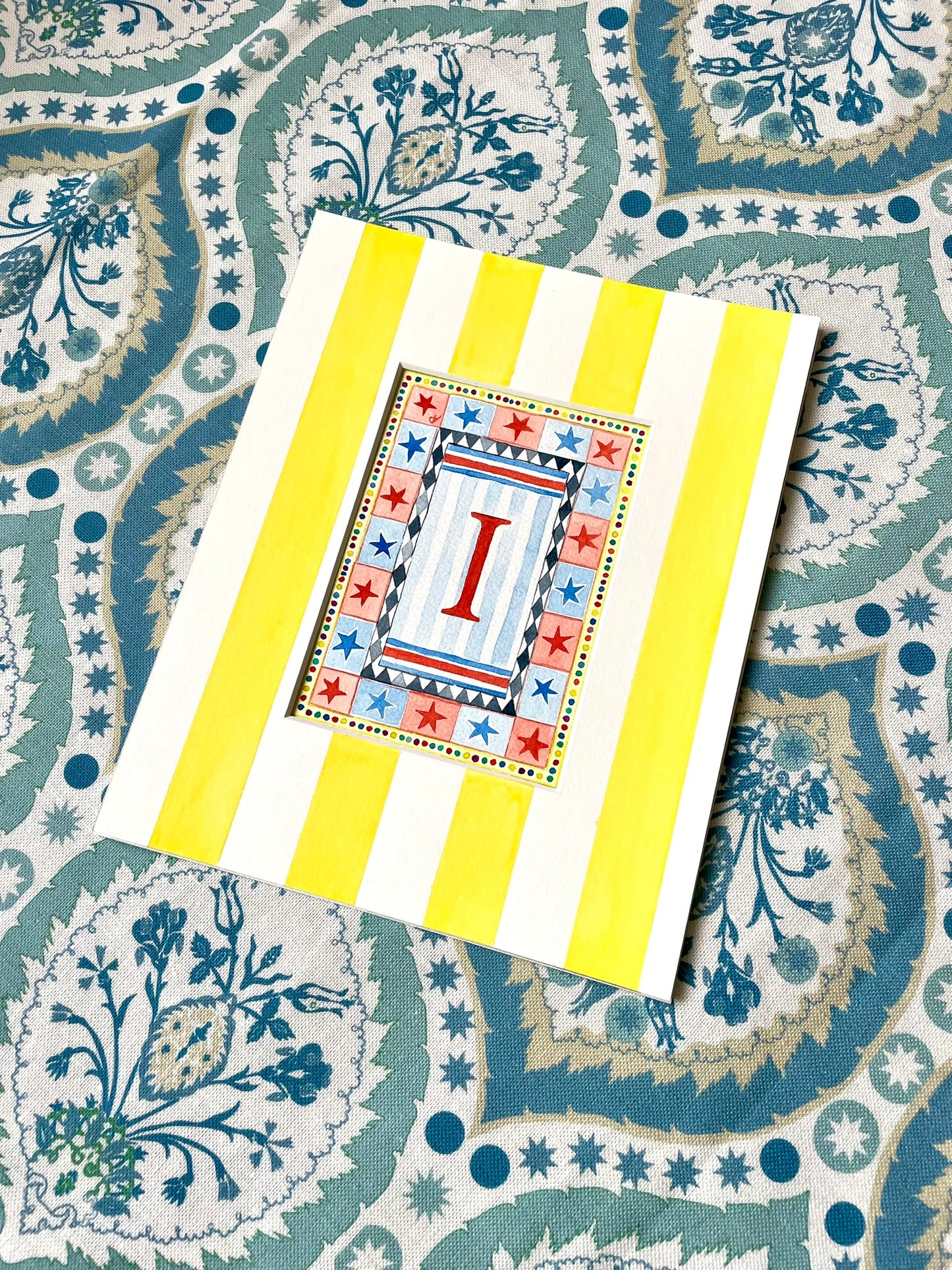 Circus I Print paired with Hand Painted Mount