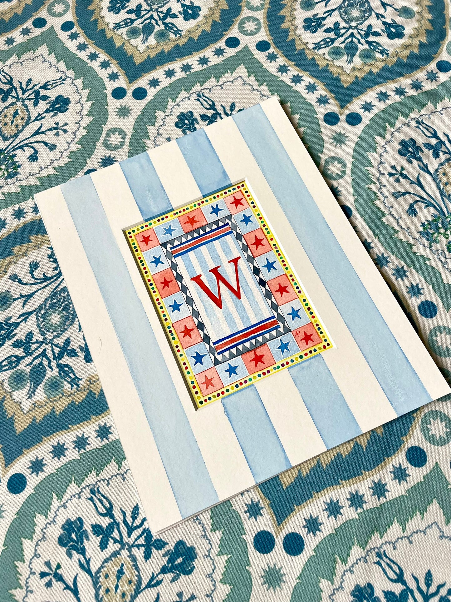 Circus W Print paired with Hand Painted Mount
