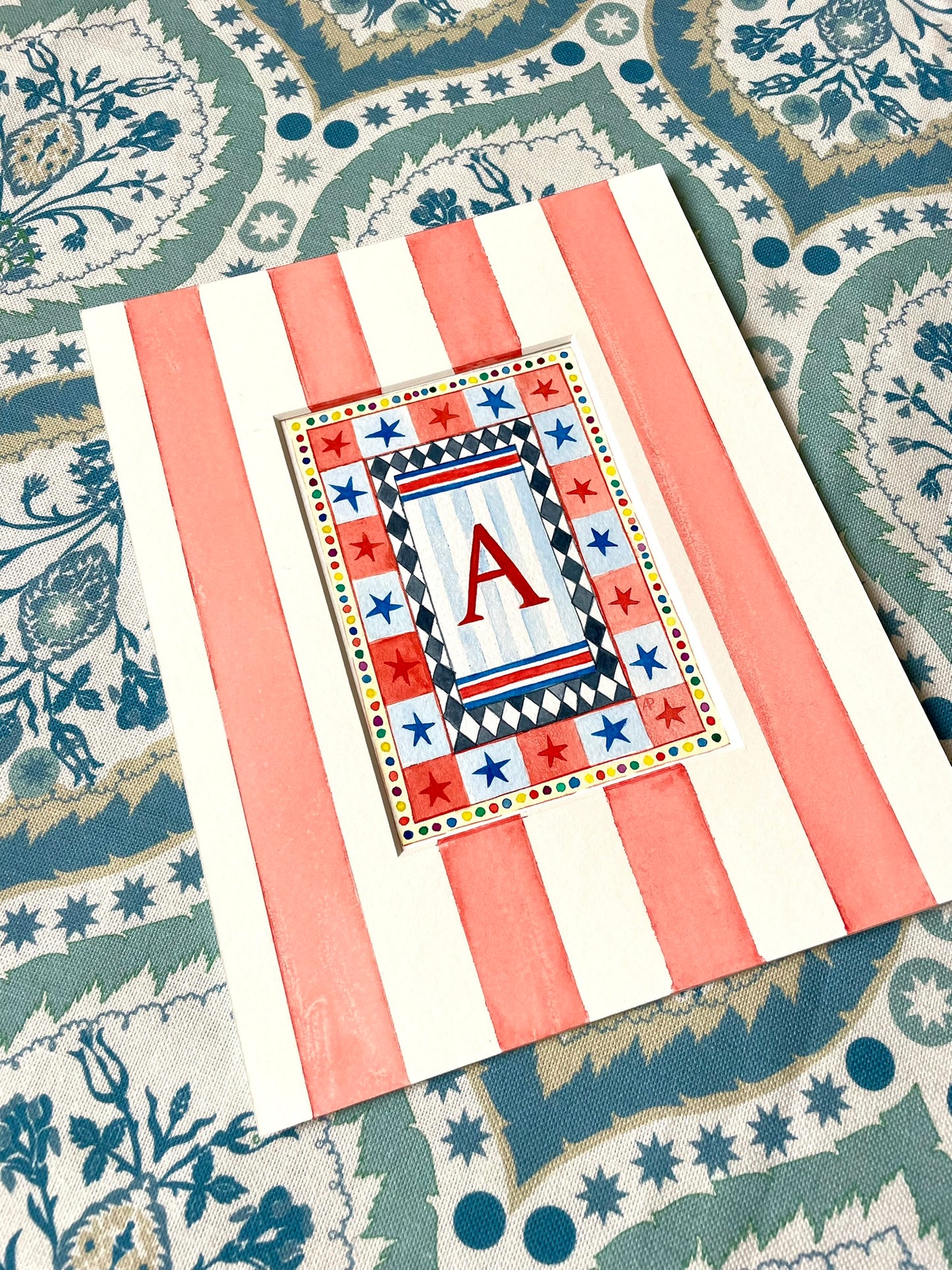 Circus A Print paired with Hand Painted Mount