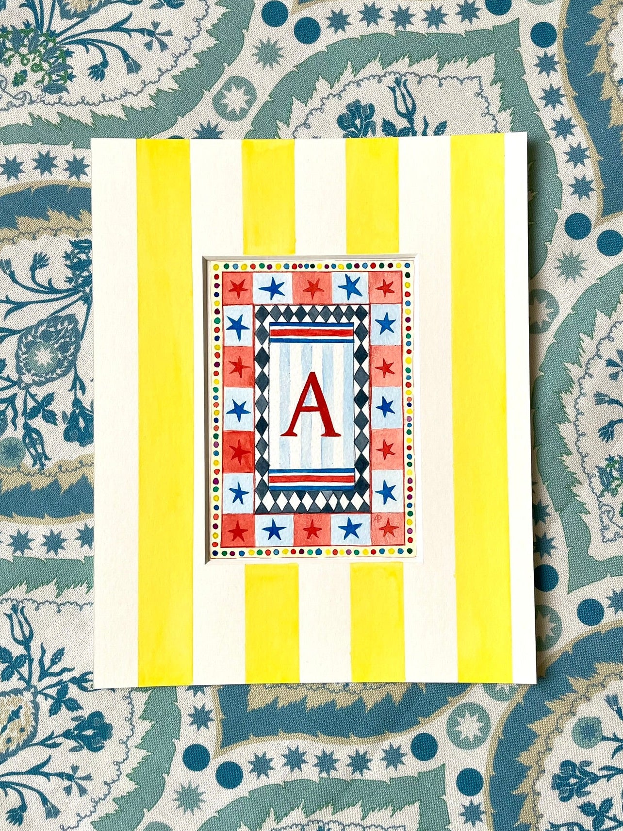 Circus A Print paired with Hand Painted Mount
