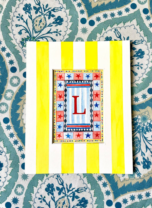 Circus L Print paired with Hand Painted Mount