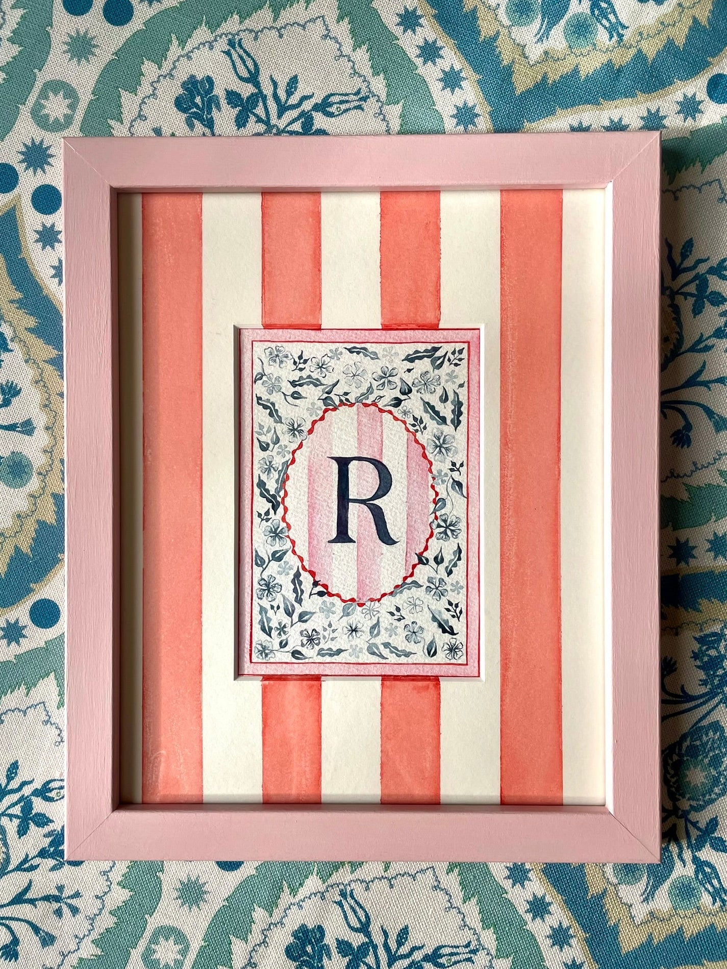 Original Watercolour - Floral R Mounted and Framed