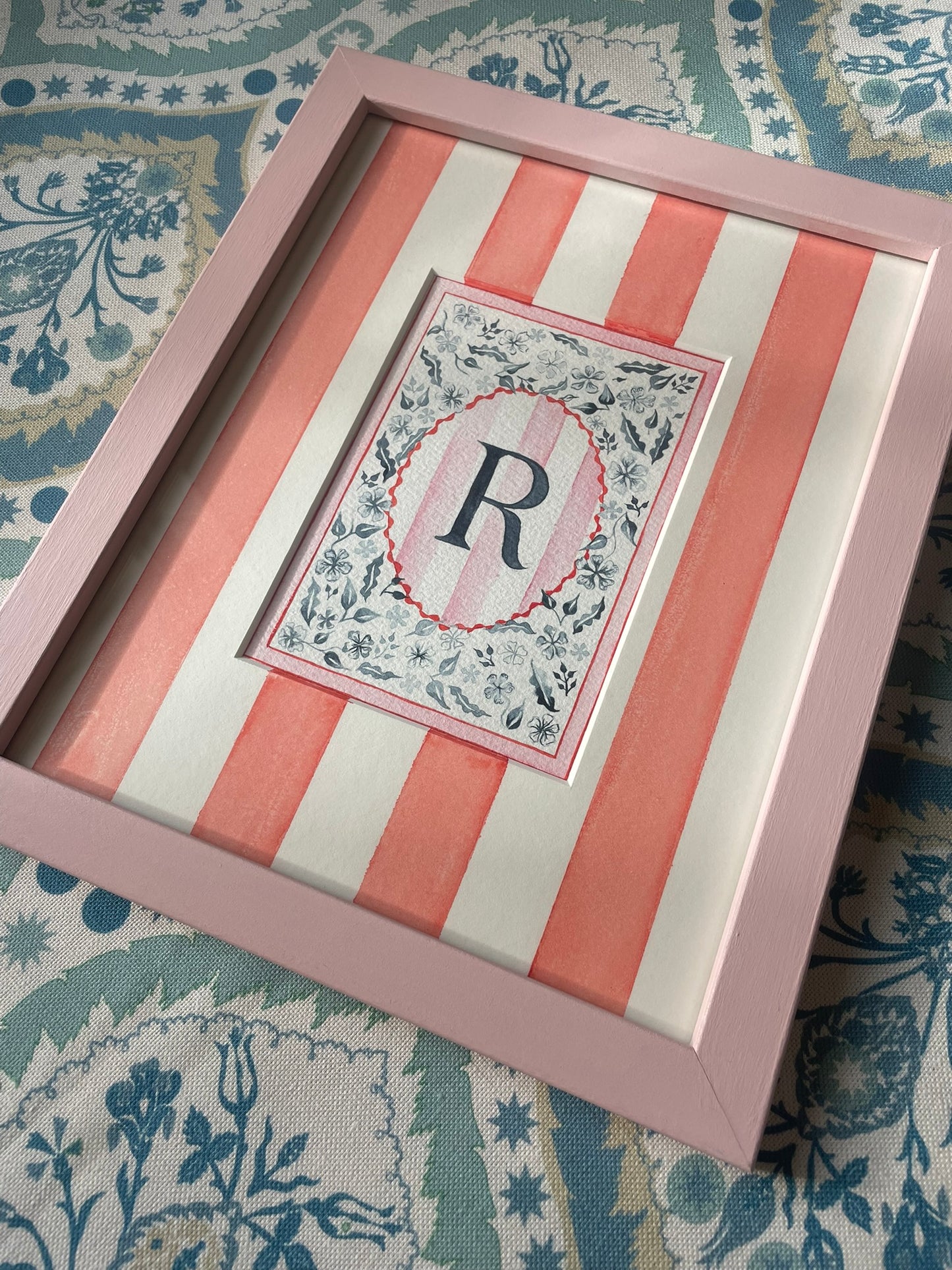 Original Watercolour - Floral R Mounted and Framed