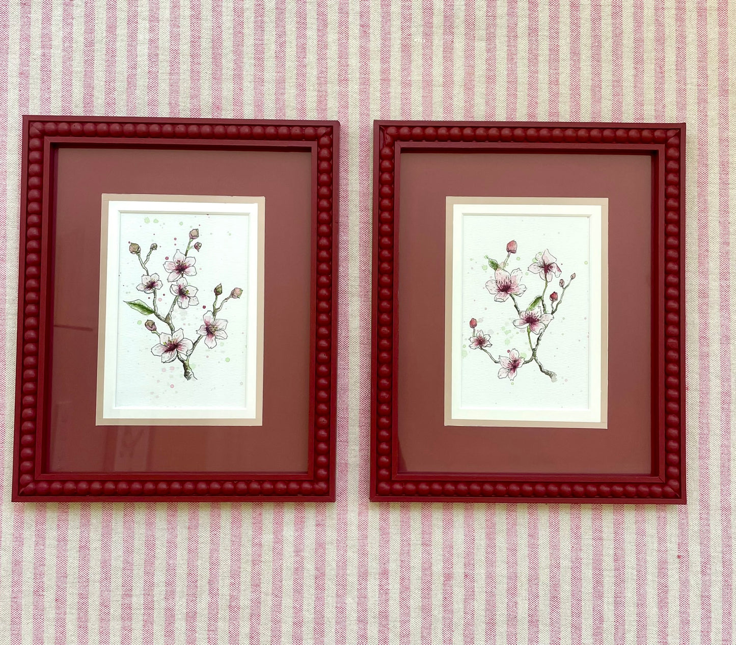 Anais - 10x8 Cherry Blossom Watercolour and Ink