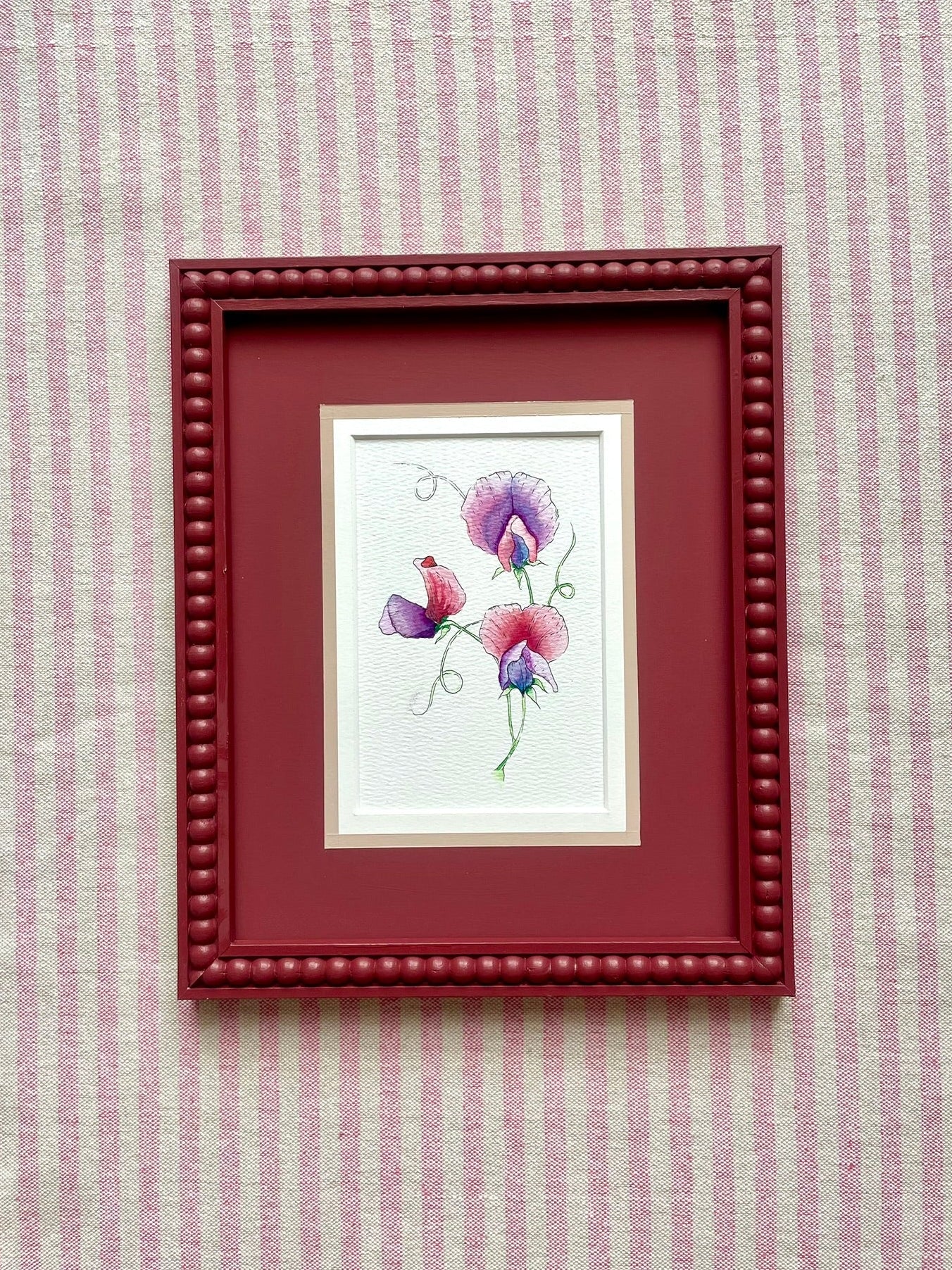 Lucia - 10x8 Sweet Pea Watercolour and Ink