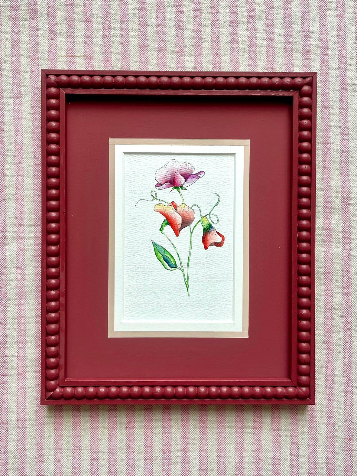 June - 10X8 Sweet Pea Watercolour and Ink
