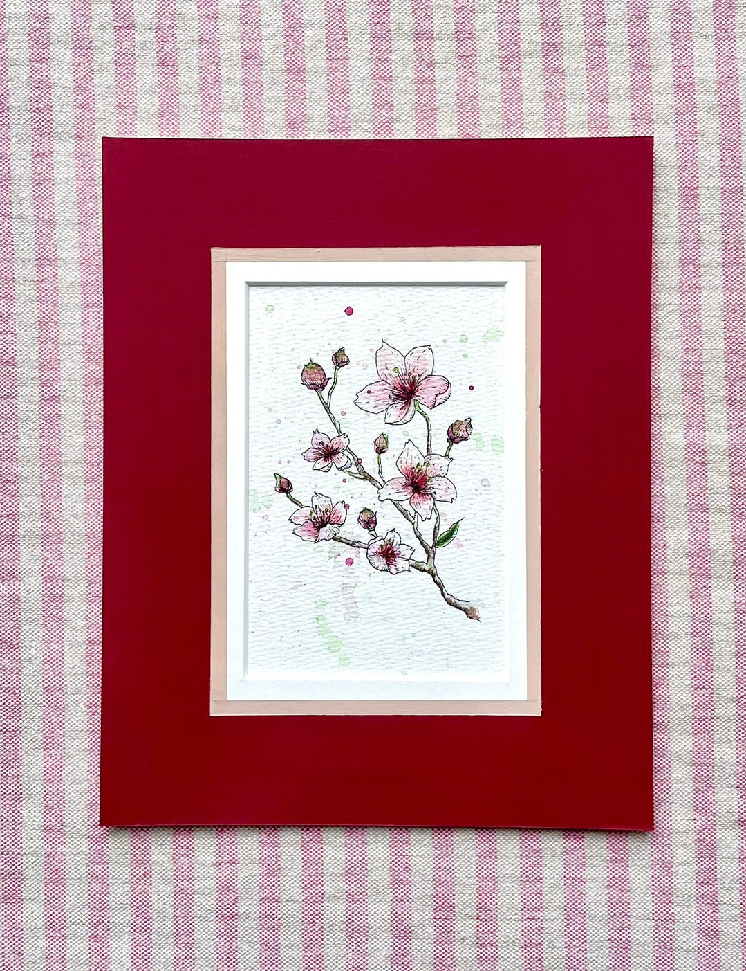 Lila - 10x8 Cherry Blossom Watercolour and Ink