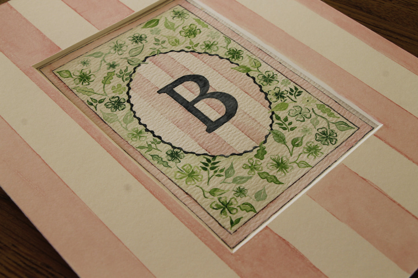 Floral B Print paired with Hand Painted Mount
