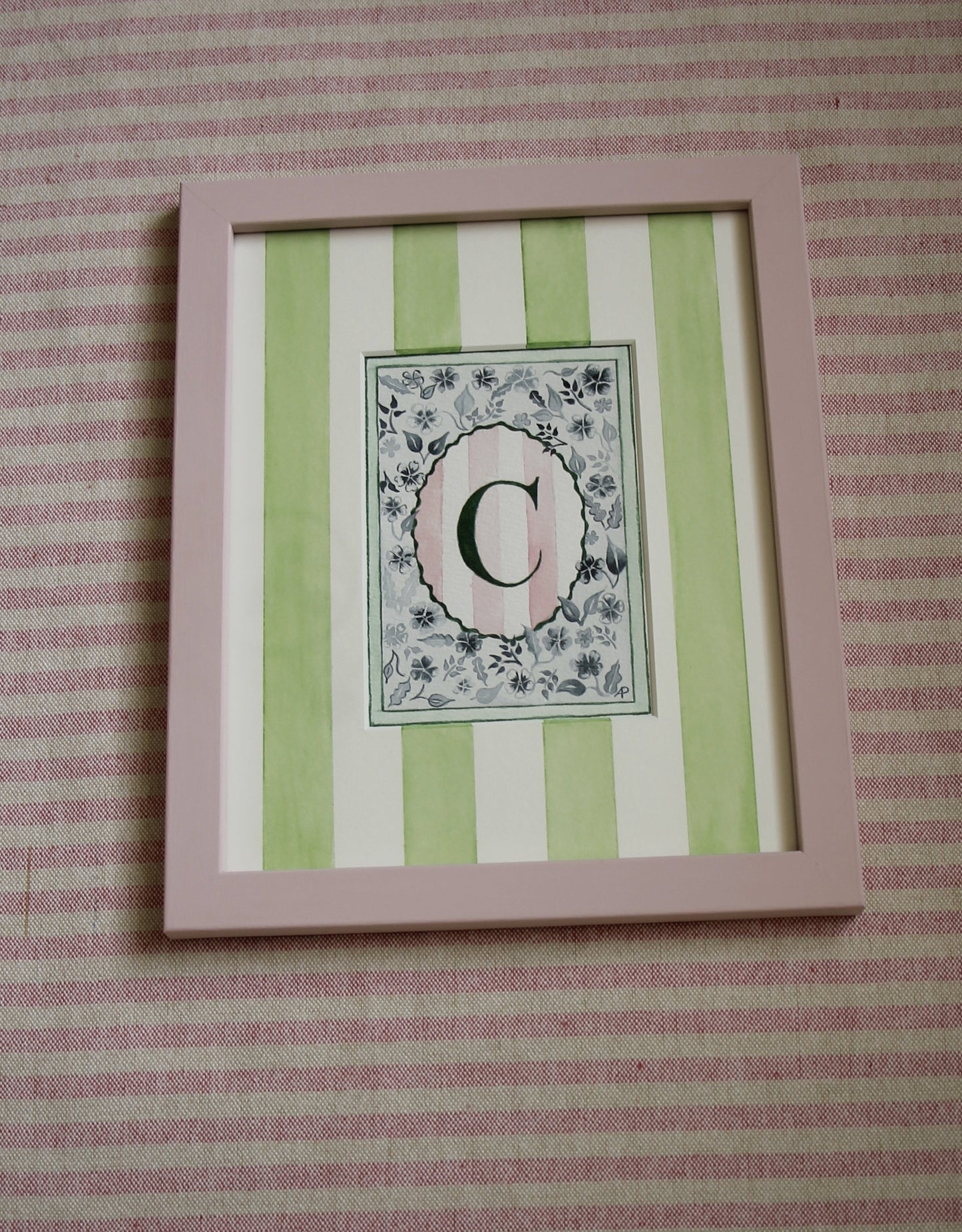 Original Watercolour - Floral C Mounted and Framed