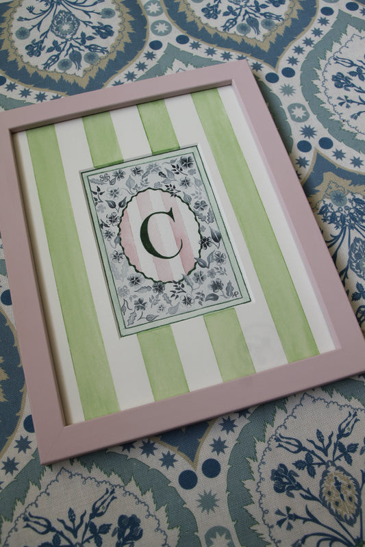 Floral C Print paired with Hand Painted Mount